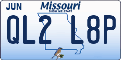 MO license plate QL2L8P