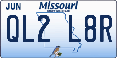 MO license plate QL2L8R
