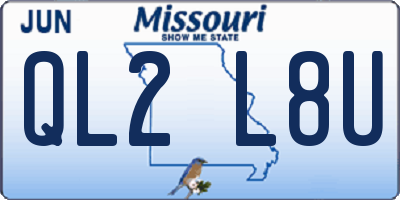 MO license plate QL2L8U