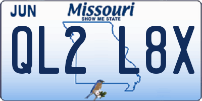 MO license plate QL2L8X