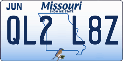 MO license plate QL2L8Z
