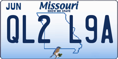 MO license plate QL2L9A