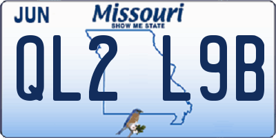 MO license plate QL2L9B