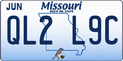 MO license plate QL2L9C