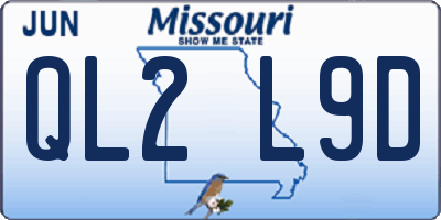 MO license plate QL2L9D