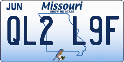 MO license plate QL2L9F