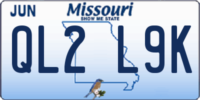 MO license plate QL2L9K