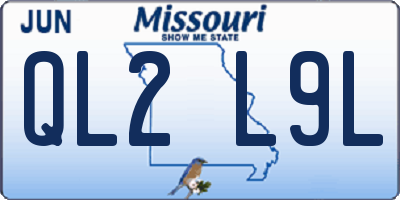 MO license plate QL2L9L