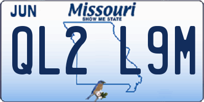 MO license plate QL2L9M