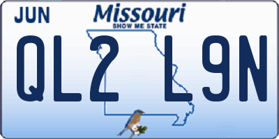 MO license plate QL2L9N