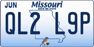 MO license plate QL2L9P