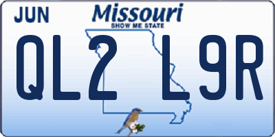 MO license plate QL2L9R