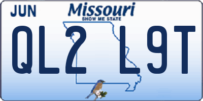 MO license plate QL2L9T
