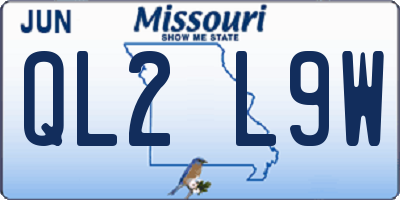 MO license plate QL2L9W