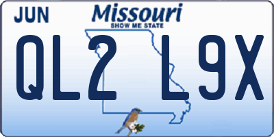 MO license plate QL2L9X