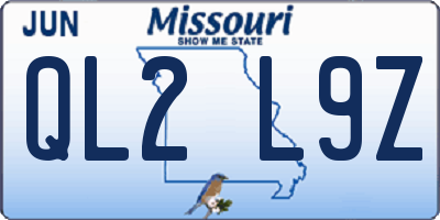 MO license plate QL2L9Z