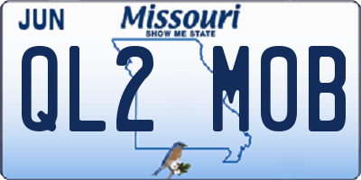 MO license plate QL2M0B