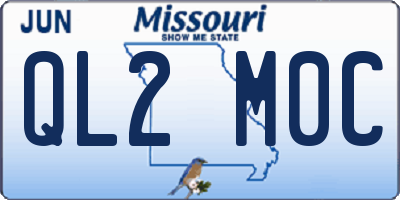 MO license plate QL2M0C