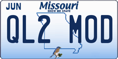 MO license plate QL2M0D