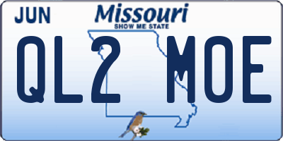 MO license plate QL2M0E