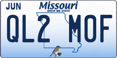 MO license plate QL2M0F