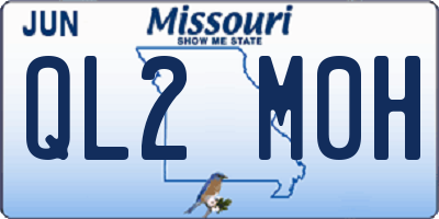 MO license plate QL2M0H