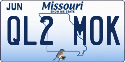 MO license plate QL2M0K