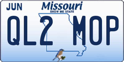 MO license plate QL2M0P