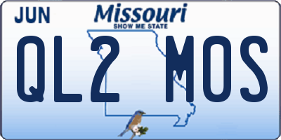 MO license plate QL2M0S