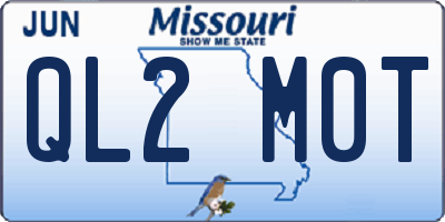 MO license plate QL2M0T