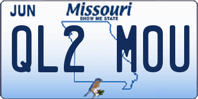 MO license plate QL2M0U
