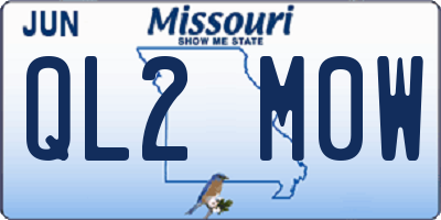MO license plate QL2M0W