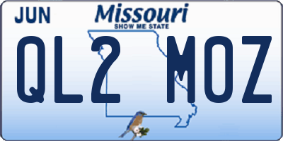 MO license plate QL2M0Z