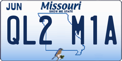 MO license plate QL2M1A