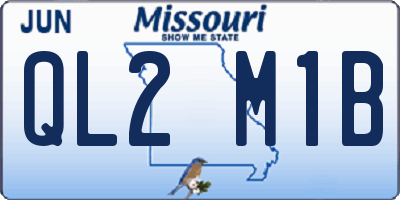 MO license plate QL2M1B