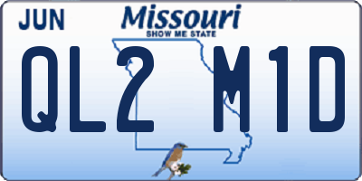 MO license plate QL2M1D