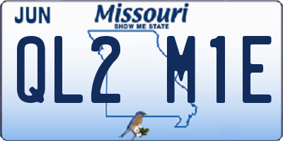 MO license plate QL2M1E