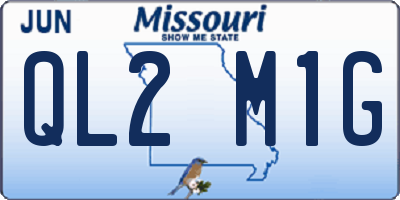 MO license plate QL2M1G