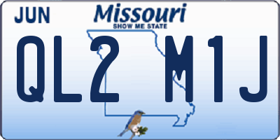 MO license plate QL2M1J