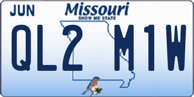 MO license plate QL2M1W