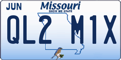 MO license plate QL2M1X