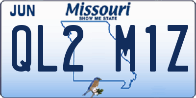 MO license plate QL2M1Z