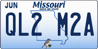 MO license plate QL2M2A