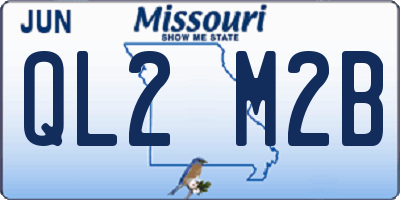 MO license plate QL2M2B