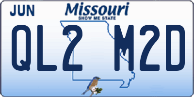 MO license plate QL2M2D