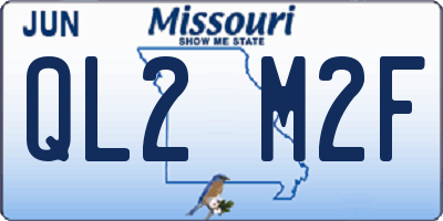 MO license plate QL2M2F
