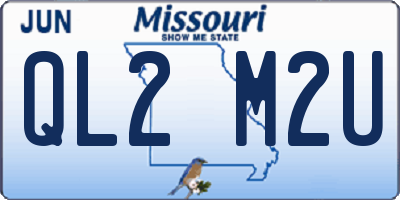 MO license plate QL2M2U
