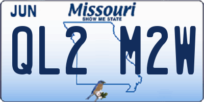 MO license plate QL2M2W