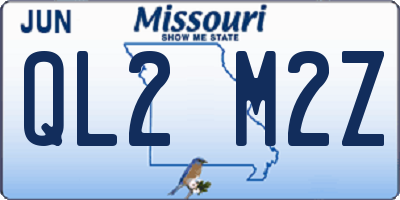 MO license plate QL2M2Z