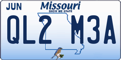 MO license plate QL2M3A